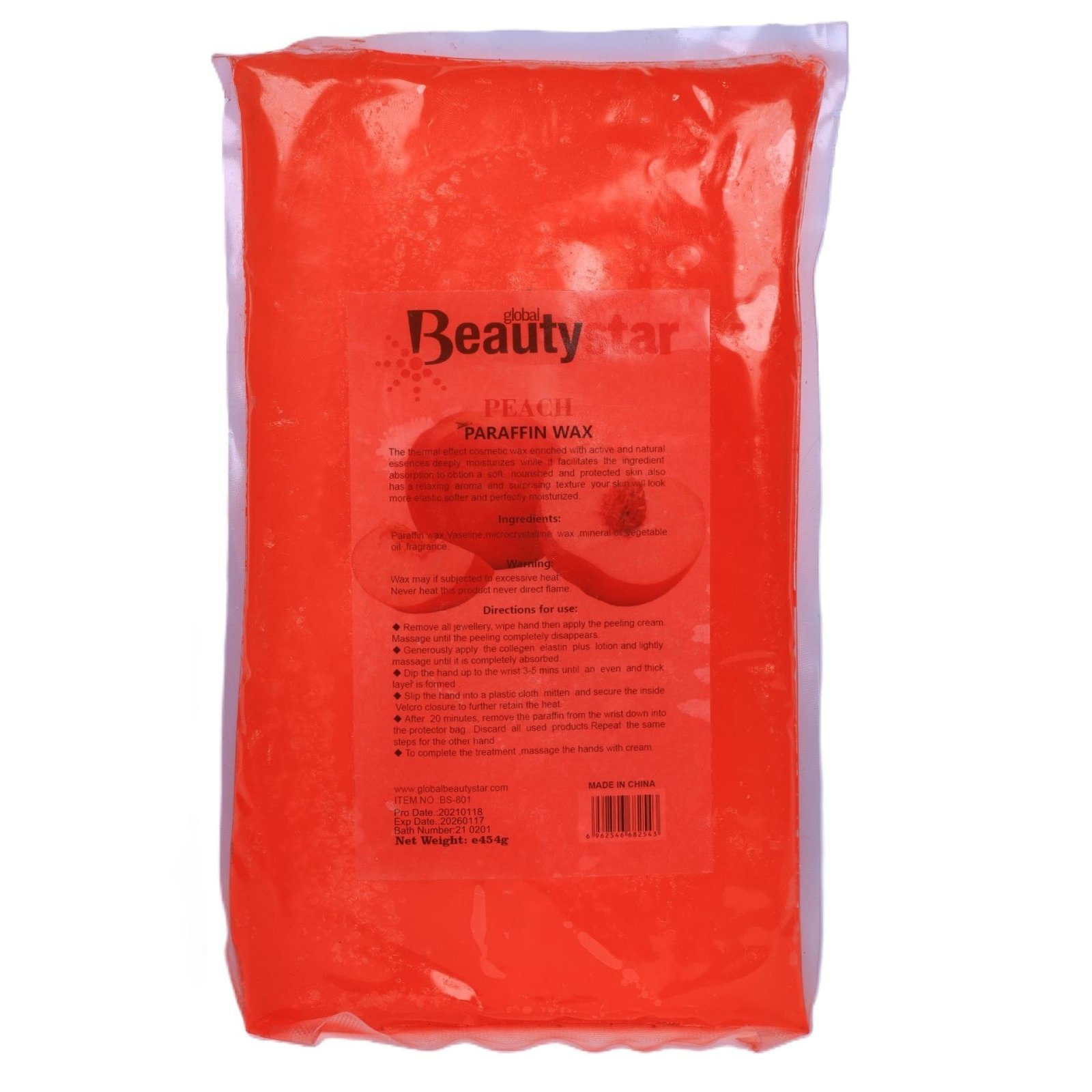 Global Beautystar Paraffin Wax Peach 454g