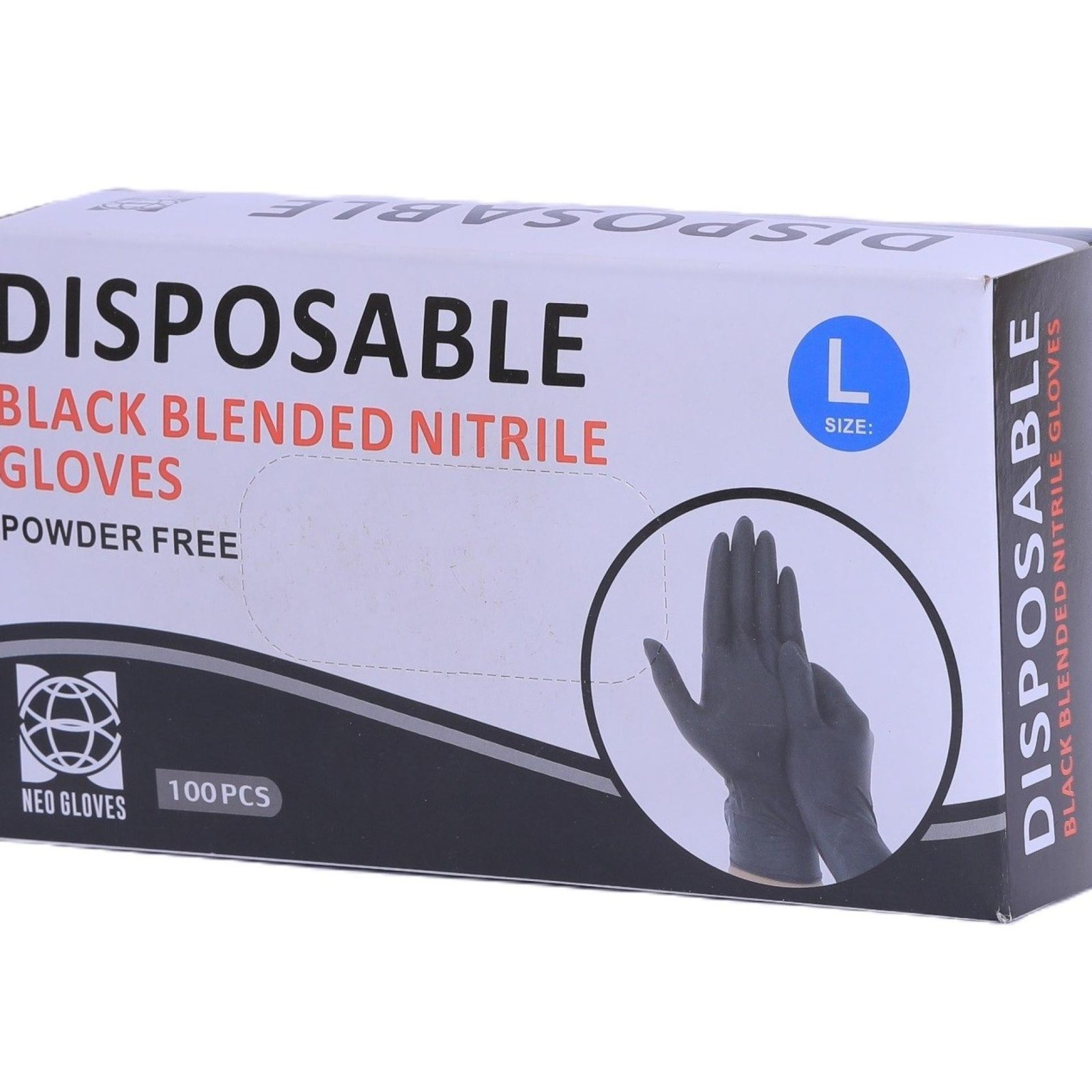 Disposable Black Blended Nitrile Gloves Large