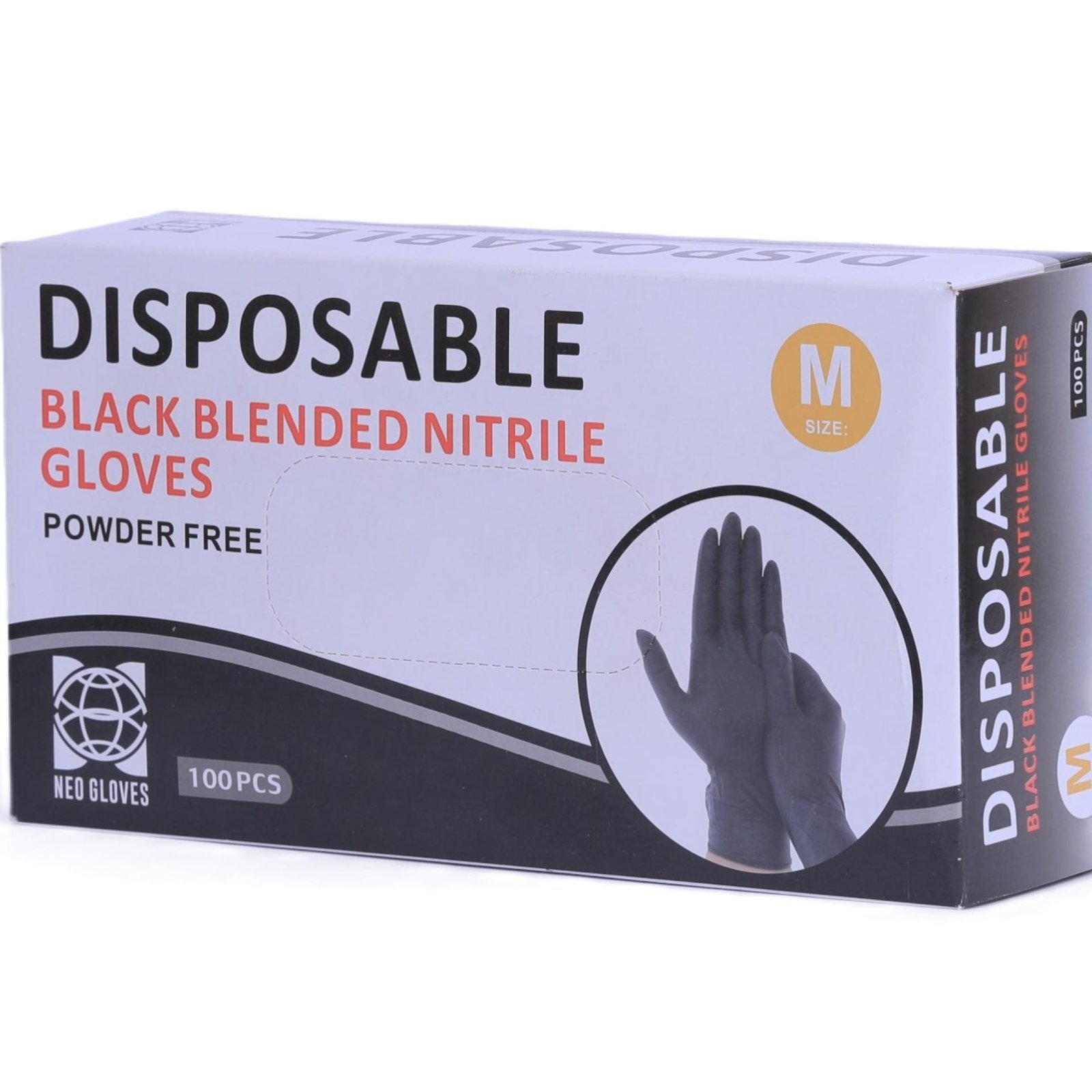 Disposable Black Blended Nitrile Gloves Medium