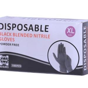 Disposable Black Blended Nitrile Gloves Extra Large