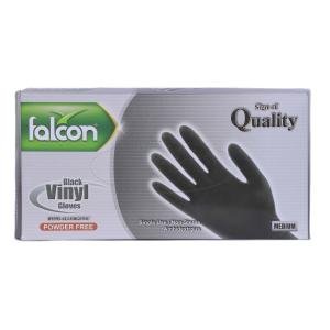 Falcon Black Vinyl Gloves Medium