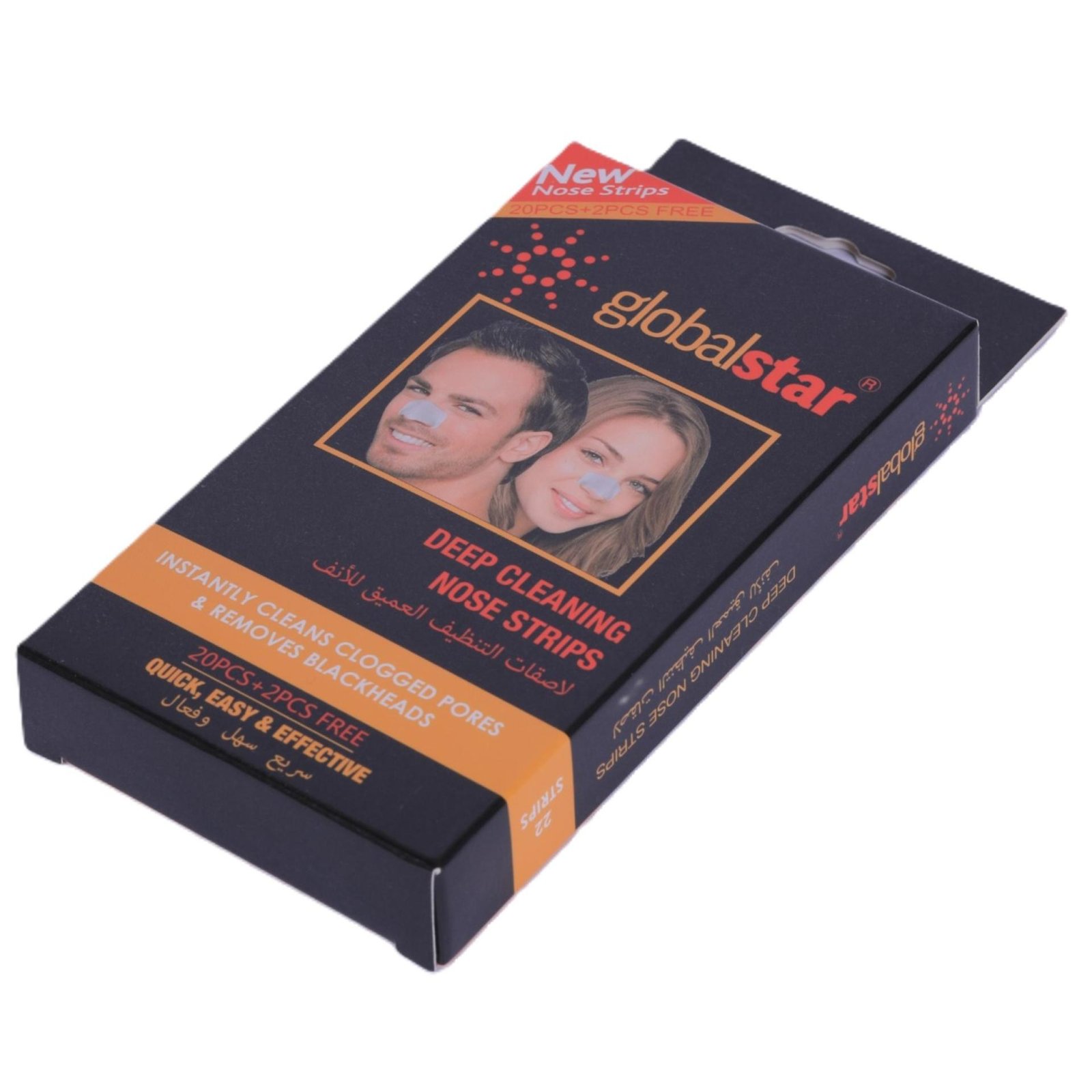 Globalstar Deep Cleaning Nose Strips Black 20pcs + 2pcs Free