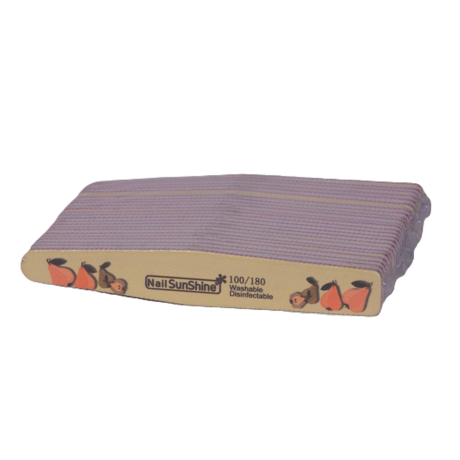 NailSunshine Nail File Pear Shape White 100/180 Grit 25pcs/pack