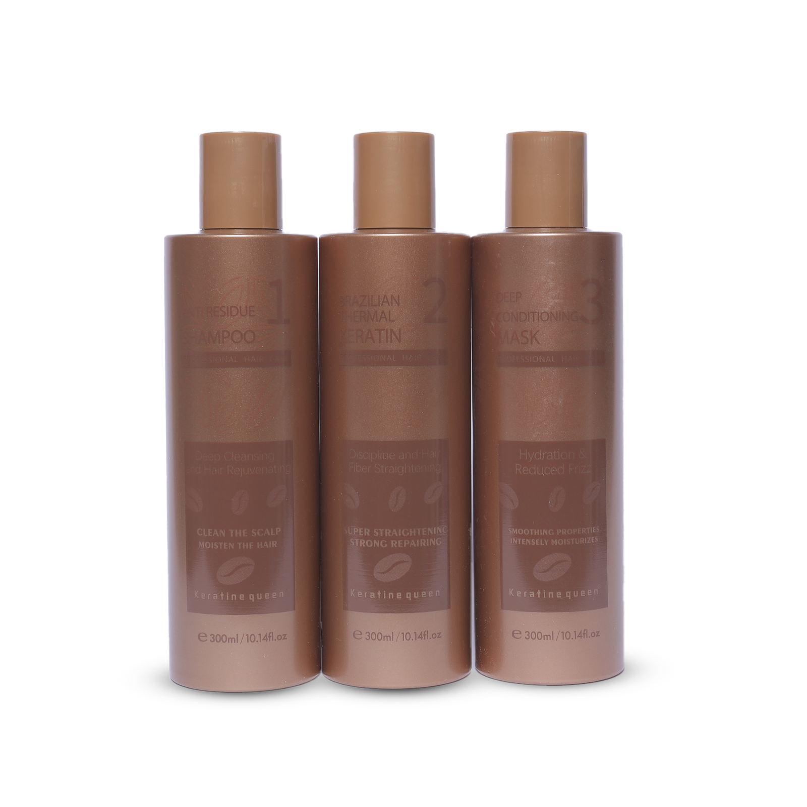 Keratine Queen Brazilian Thermal Keratin Professional Hair Care Set 300mlx3