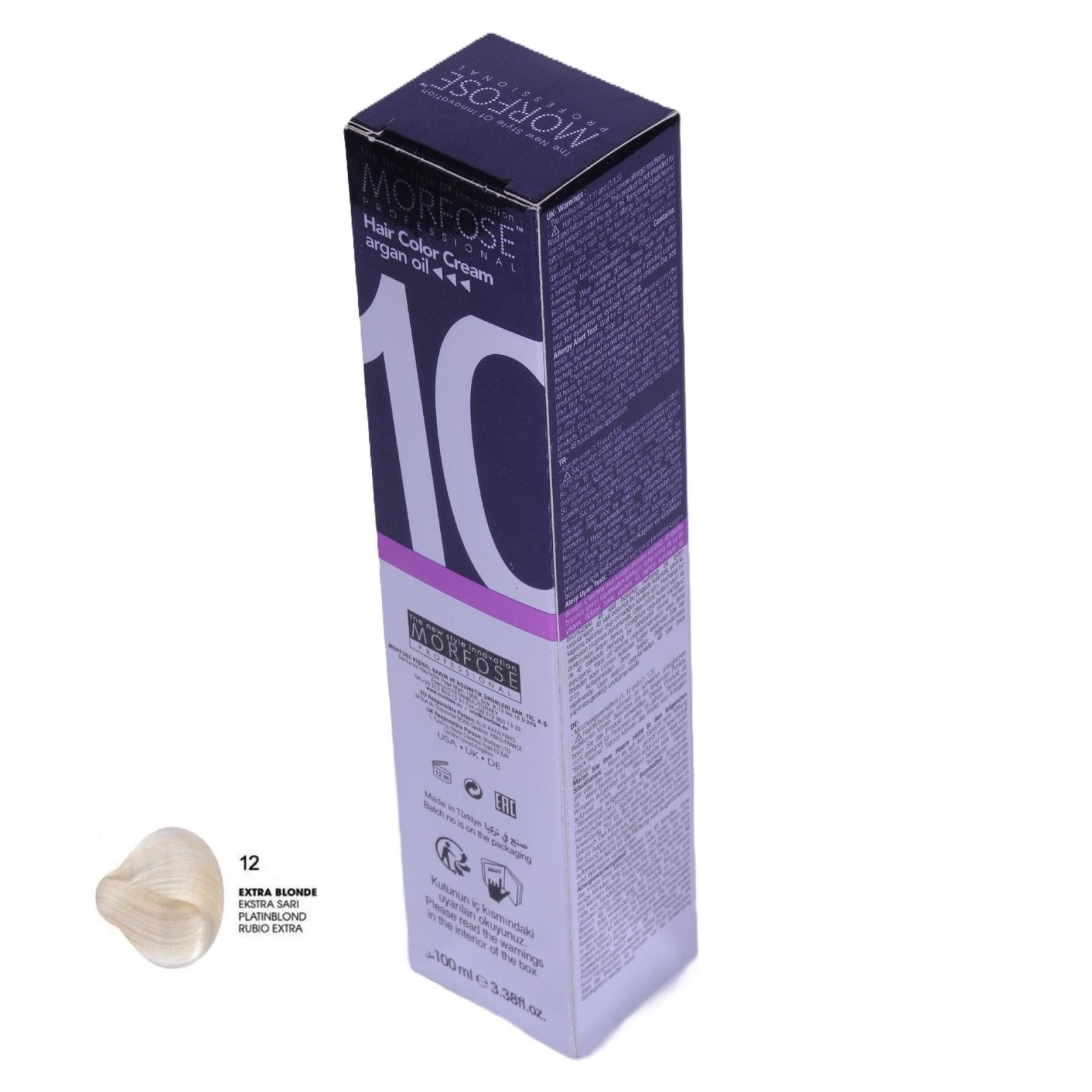 MORFOSE 10 Hair Color Cream with Argan Oil 12 - Extra Blonde 100ml