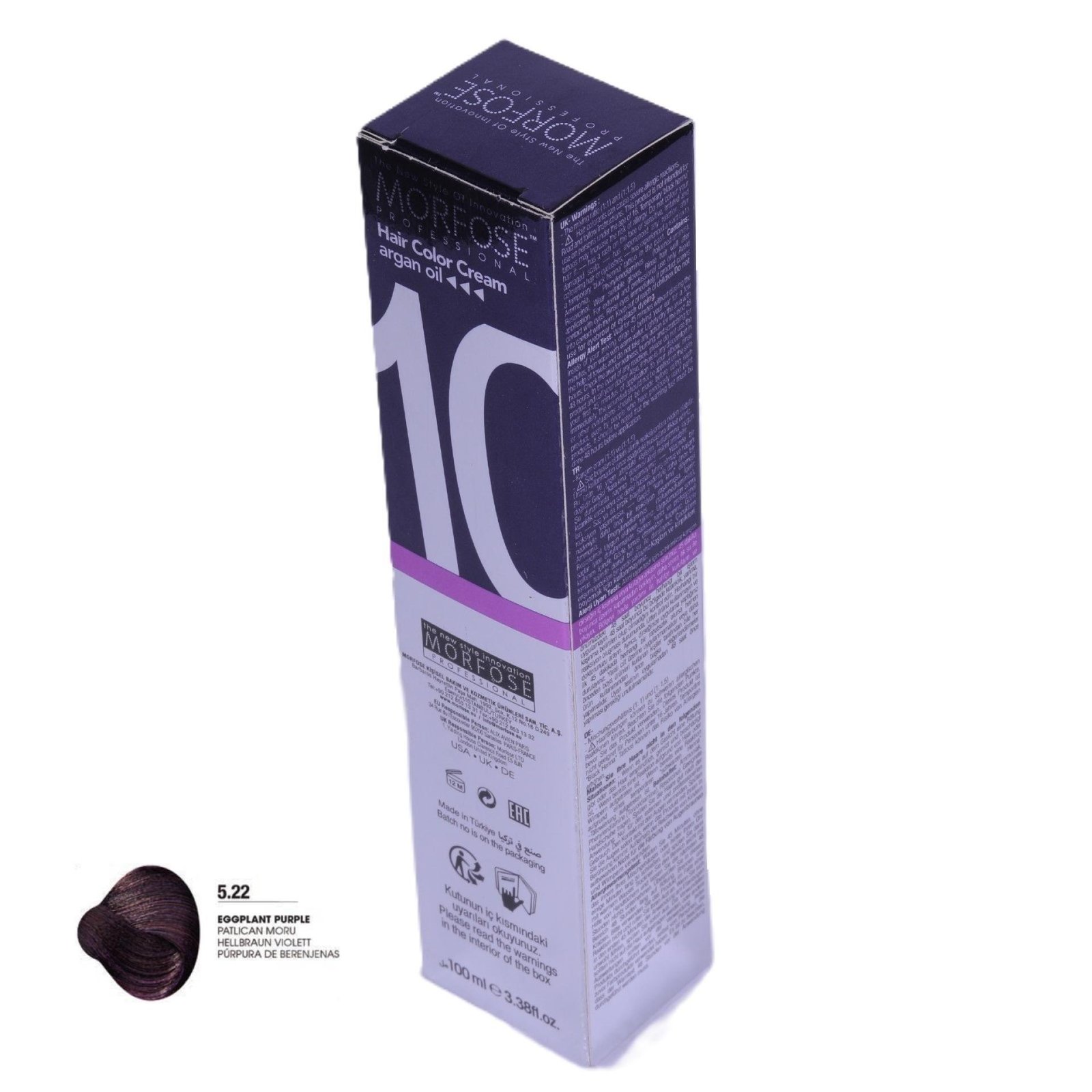 MORFOSE 10 Hair Color Cream with Argan Oil 5.22-Eggplant Purple 100ml