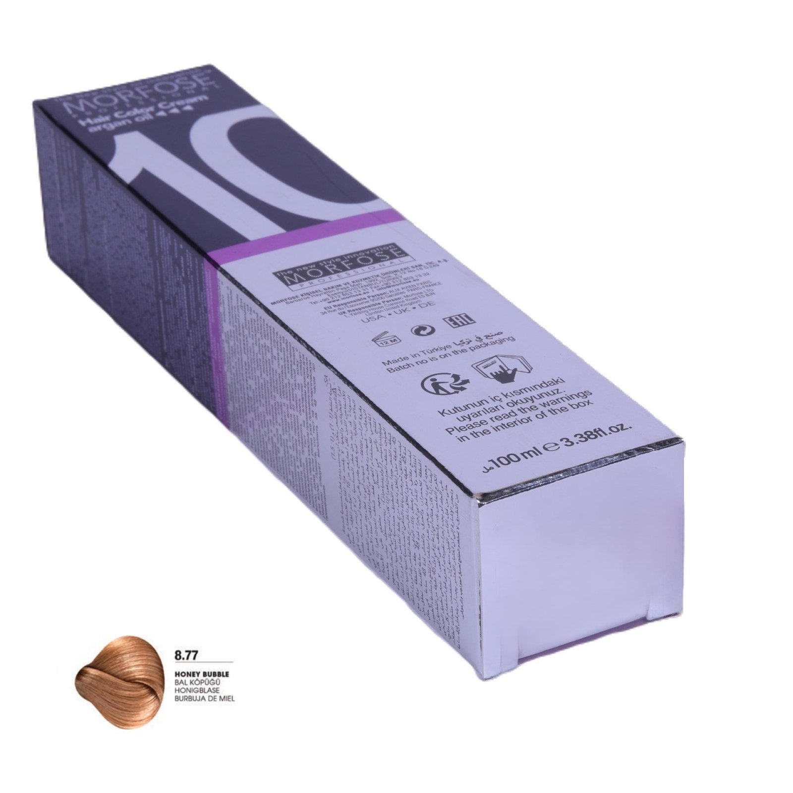 MORFOSE 10 Hair Color Cream with Argan Oil 8.77 - Honey Bubble 100ml