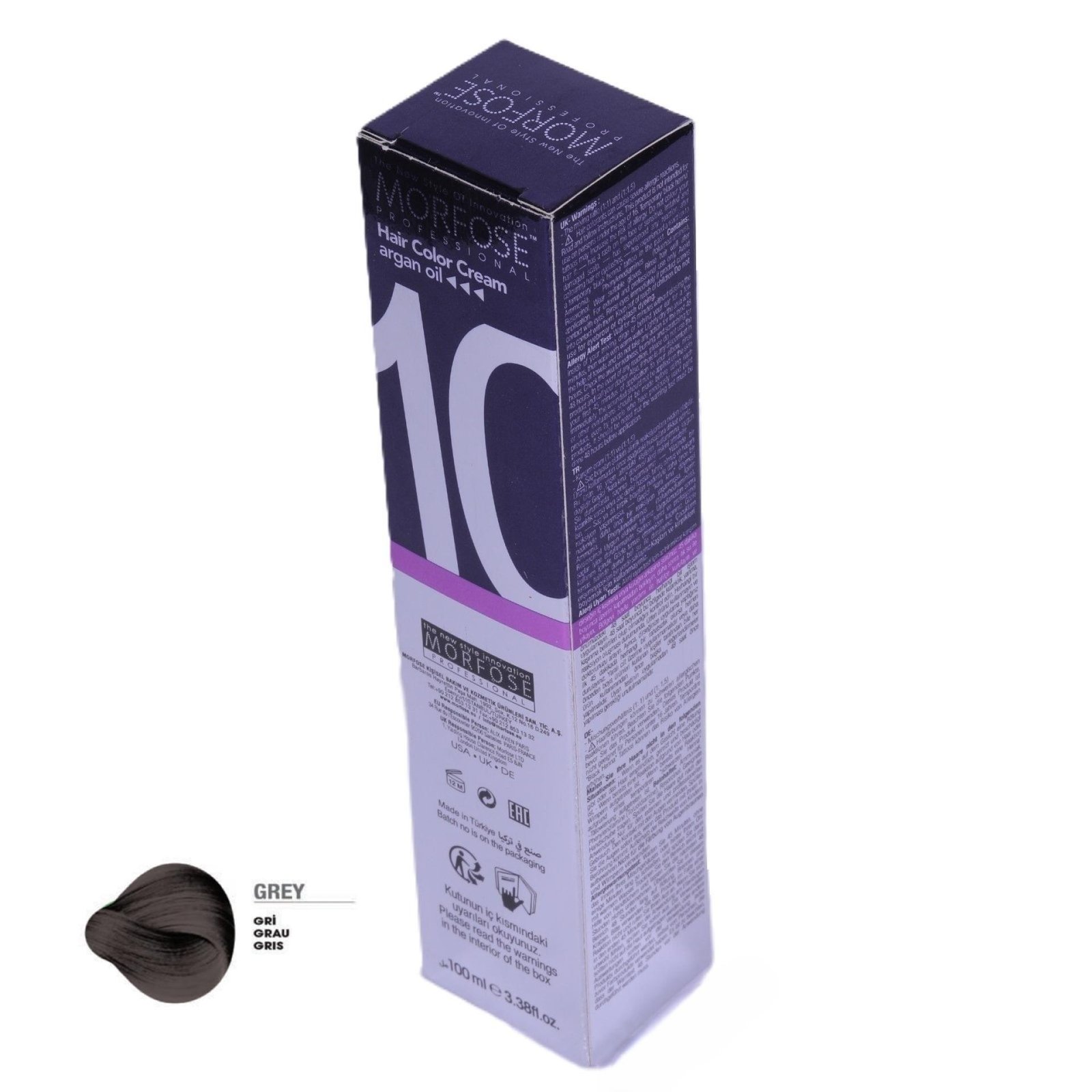 MORFOSE 10 Hair Color Cream with Argan Oil Grey 100ml