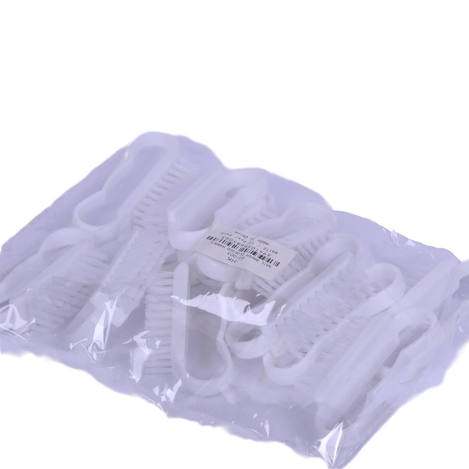 Nail Brush Closed Handle White 12pcs/pack