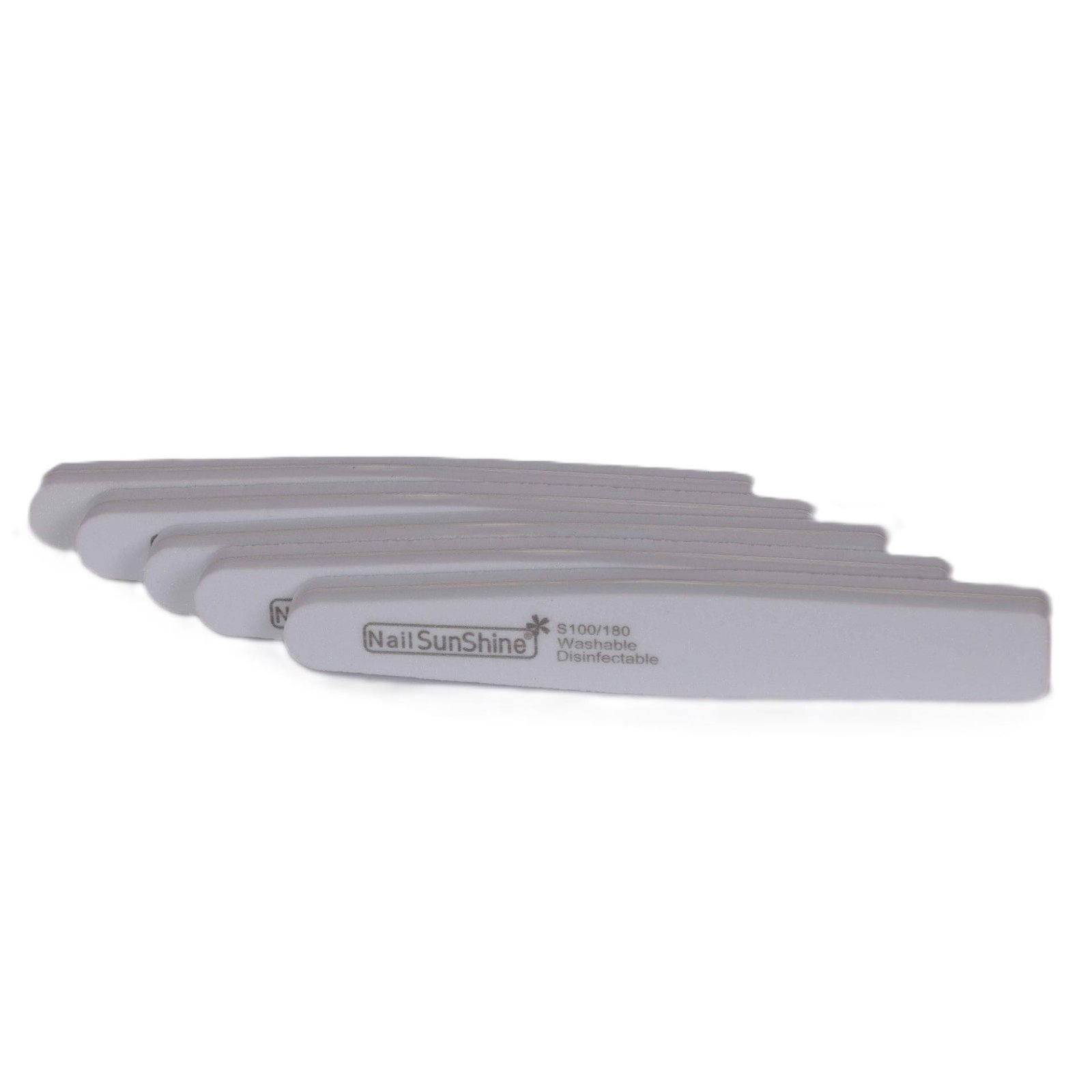NailSunshine Washable Nail Buffer Triangular Grey 100/180 Grit 10pcs/pack
